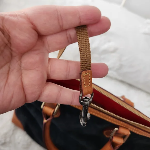 Dooney and Bourke Marine Suede And Leather Satchel Bag J8420049 - Picture 9 of 14